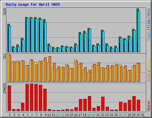 Daily usage for April 2025
