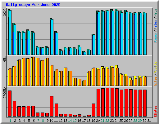 Daily usage for June 2025