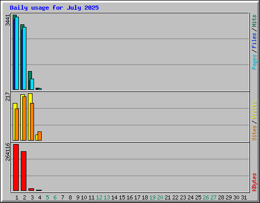 Daily usage for July 2025