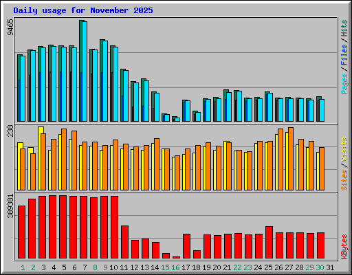 Daily usage for November 2025
