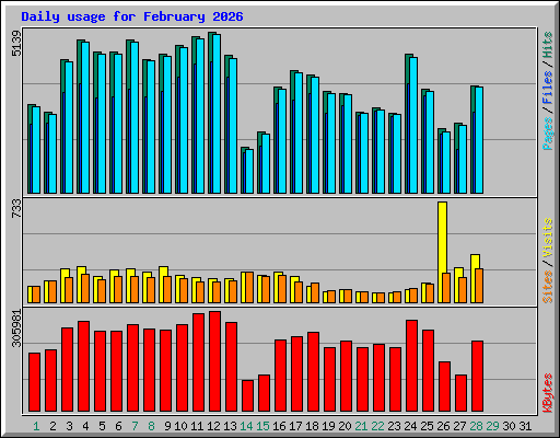 Daily usage for February 2026