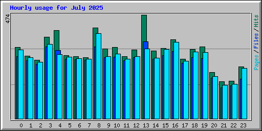 Hourly usage for July 2025