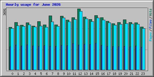Hourly usage for June 2026