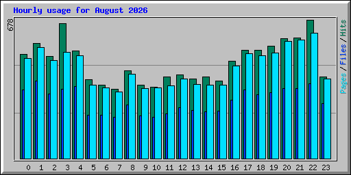 Hourly usage for August 2026